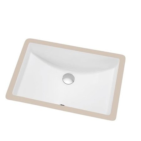 DAWN Dawn CUSN017000 Contemporary Under Counter Rectangle Ceramic Basin with Overflow - 7.875 x 14.625 x 20.5 in. CUSN017000